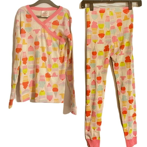 Hanna Andersson Other - Hanna Andersson Kids Girls Pink/Multicolor Cupcake Kimono Pajama Set Size 10